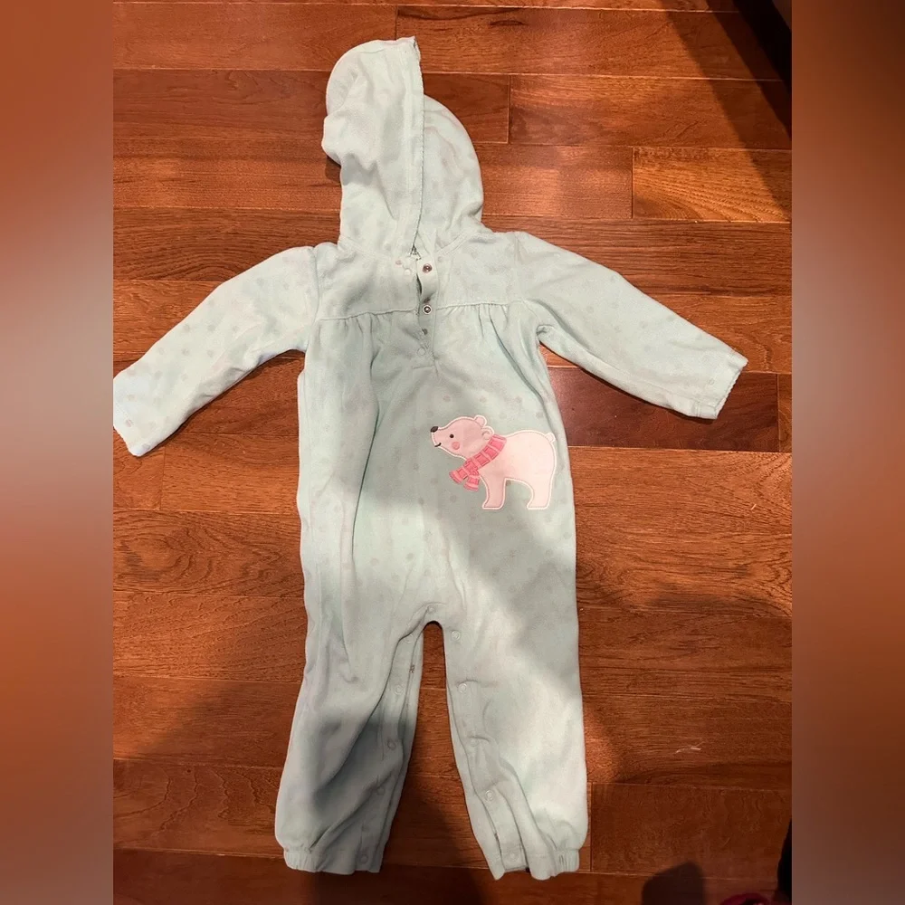 Bundle of 2 Adorable Fleece Onesies for Toddler Girls - 18M